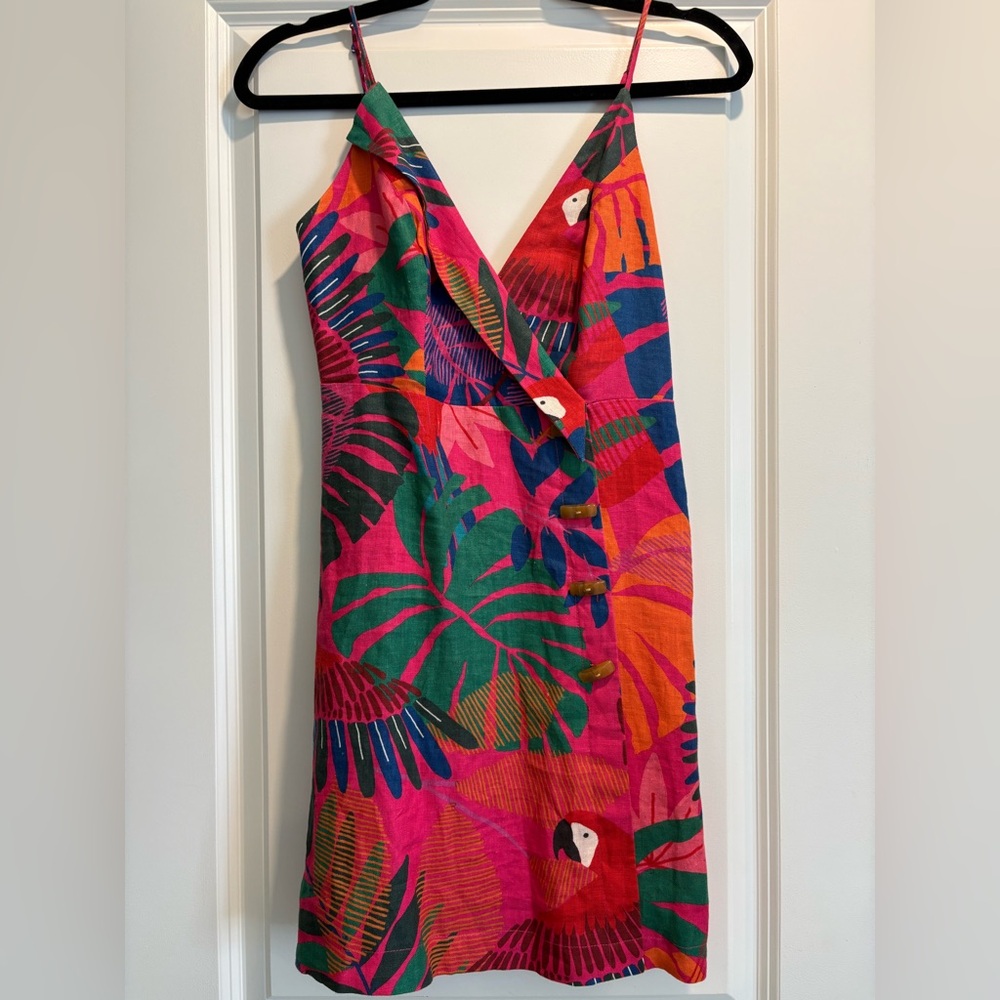 NWOT Farm Rio Tropical Print V-Neck Dress